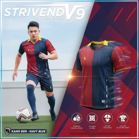 Bộ Quần Áo Bóng Đá Strivend V9 Xanh Đen