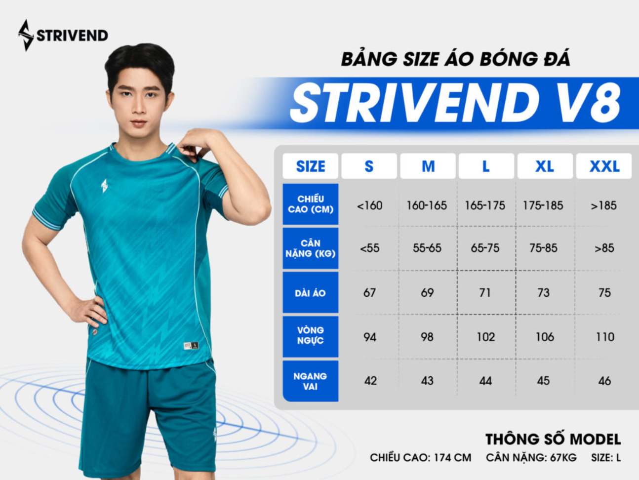 Bộ Quần Áo Bóng Đá Strivend V8 Xanh Đen