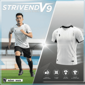 Bộ Quần Áo Bóng Đá Strivend V9 Trắng