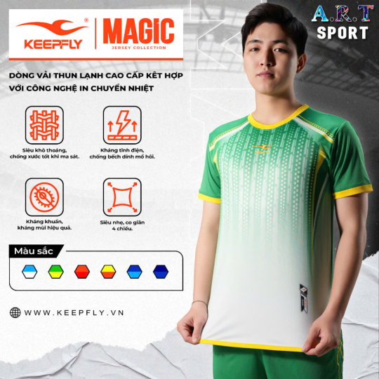 Quần áo đá banh Magic Jersey Collection - Vải thun lạnh cao cấp thoáng mát, siêu co dãn 4 chiều