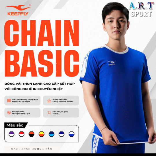Quần áo đá banh CHAIN BASIC - Vải thun lạnh cao cấp thoáng mát, siêu co dãn 4 chiều, kháng chuẩn