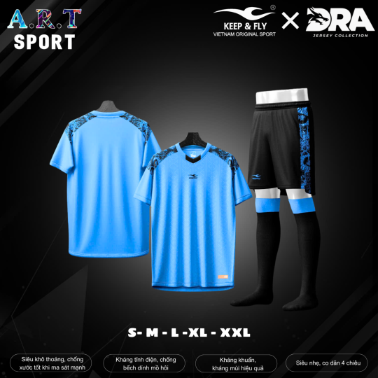 Quần áo đá banh Dra Jersey Collection - Vải thoáng mát siêu co dãn, chống bết dính mồ hôi
