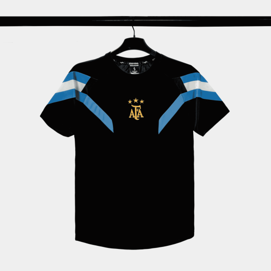 Bộ Quần Áo Bóng Đá Argentina Đen Retro SS26